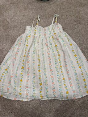 Janie and Jack White Dress with Yellow and Pink Fruit Print
